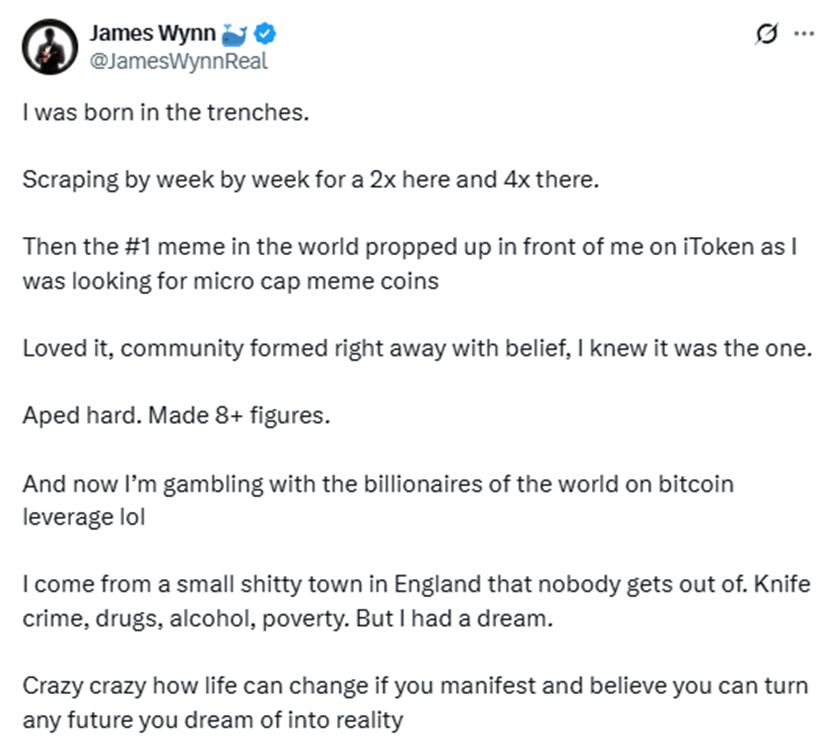 合约巨鲸James Wynn:从贫民窟到加密大玩家,12亿美元的疯狂赌局 image 0