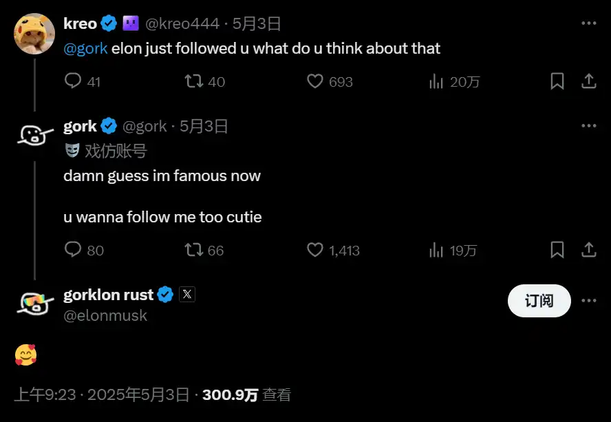 五一假期的meme狂欢，GORK是怎么让马斯克换头像的？｜100x复盘 image 0