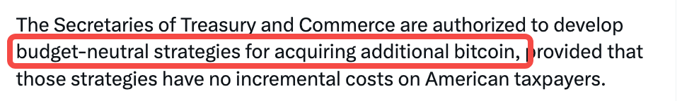 美国比特币储备政策或被低估，解读“预算中性策略” image 2