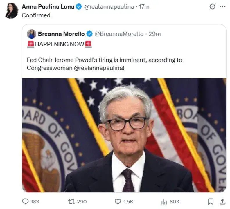 对话Polymarket交易员：为何押注25万美元认定特朗普不会解雇鲍威尔？ image 1