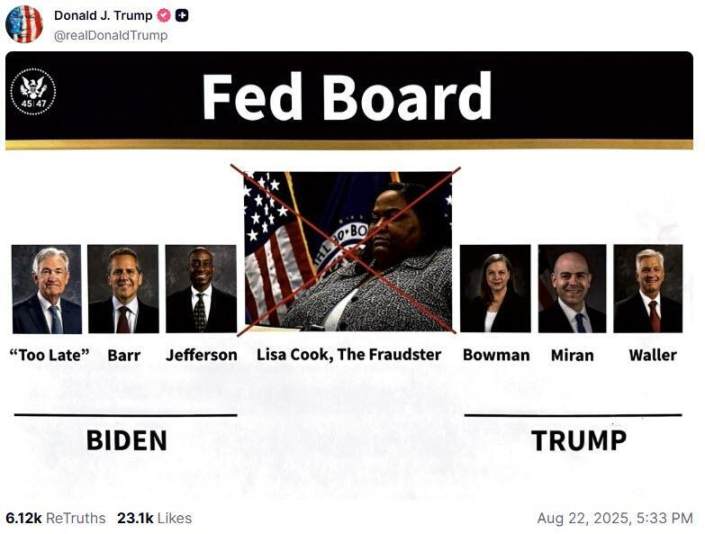 历史第一次！特朗普「开除」现任美联储理事，「掌控美联储」计划迈出又一步 image 1